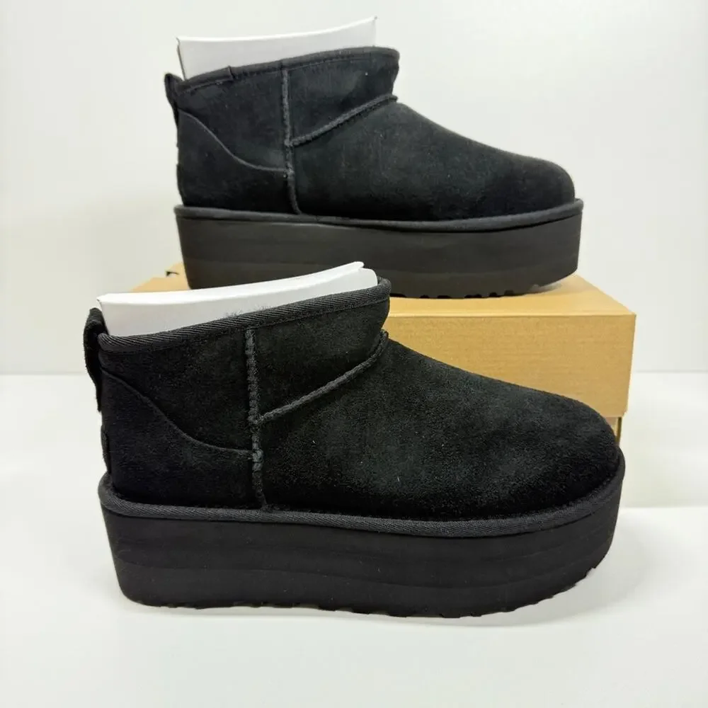 NIB UGG Women's Classic Ultra Mini Platform Size 9 In Black